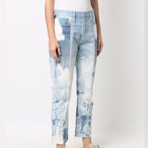 Frame Patterned Mid Rise Jeans